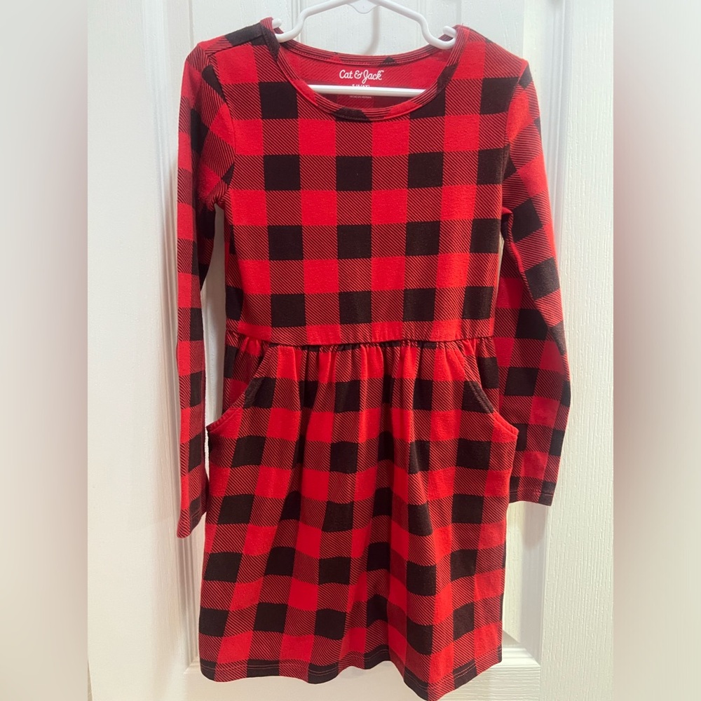 Cat & Jack Buffalo Plaid Dress size Small 6/6x